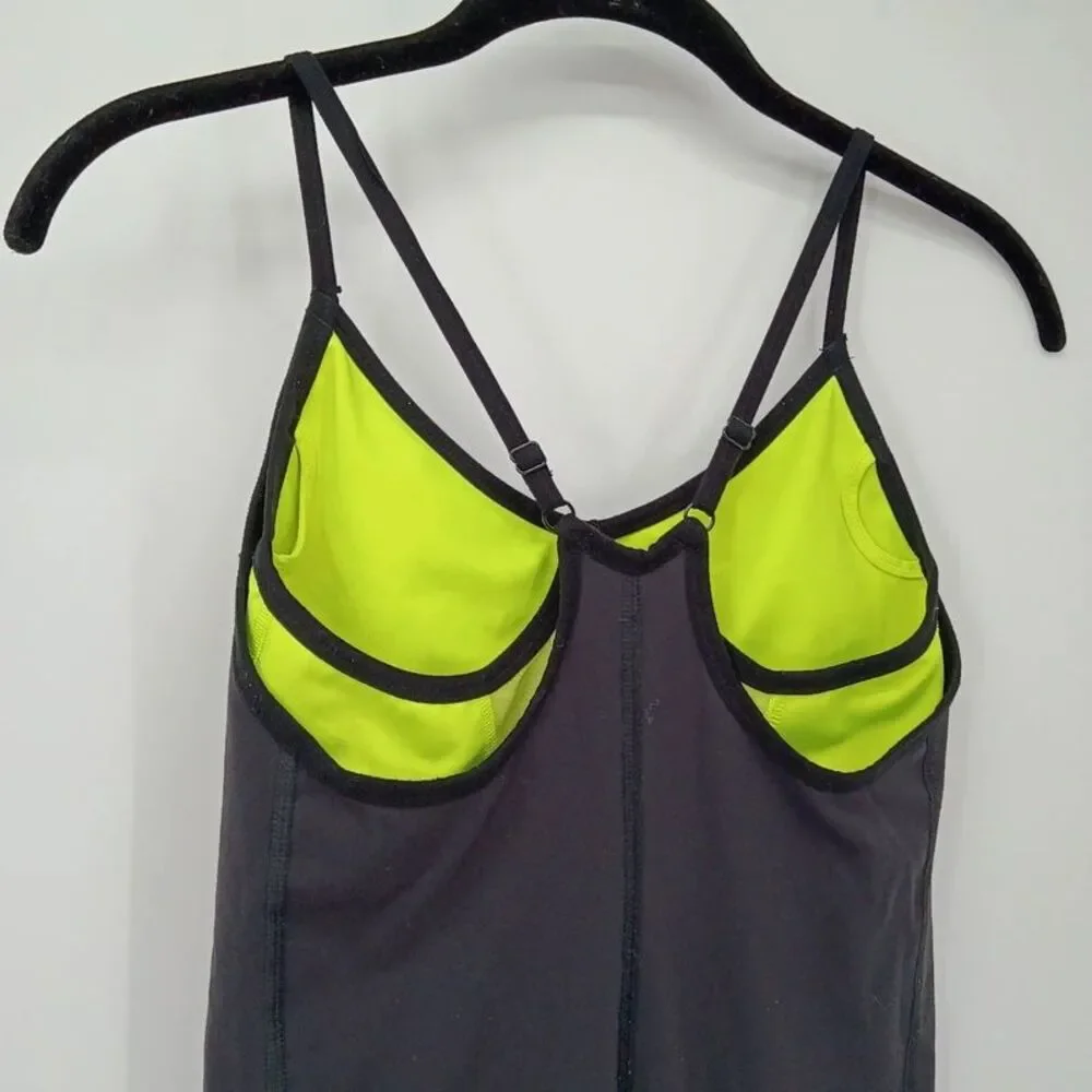 Retro Y2K Nike Bodysuit Built in Bra - Neon - Small